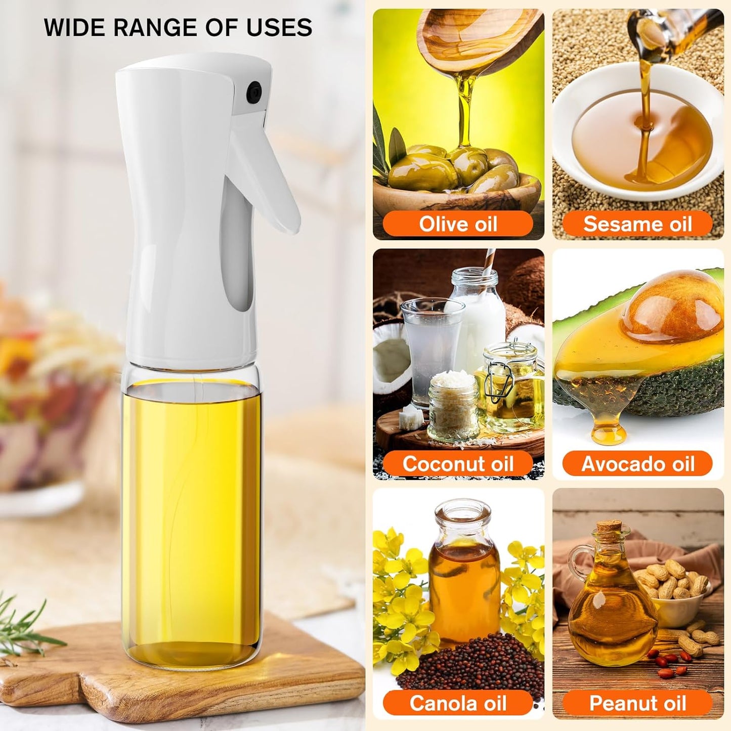 Oil Spray Bottle for Kitchen Cooking